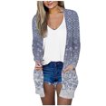 thumbnail image 1 of CEHVOM Cardigan à Imprimé Floral pour Femmes, Mode Décontractée, avec Poches, Manches Longues, Liquidation, 1 of 5