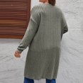 thumbnail image 4 of FAIWAD Women Long Cardigan Sweaters with Pocket Long Sleeve Ribbed Knit Open Front Coat, 4 of 7
