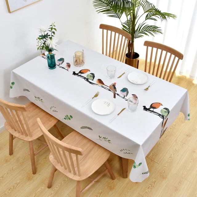 Fall Sunflower Vinyl Tablecloth Rectangle Plastic PVC Oilcloth Tablecloths Wipeable Table Cloth Cover for Foot Folding Tables Kitchen Dining Room Table Crafting x
