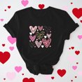thumbnail image 1 of Meichang T-Shirts de la Saint-Valentin pour Femmes Imprimé Amour Doux Manches Courtes Col Rond Coupe Ample T-Shirts Tendance, 1 of 6