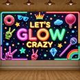 thumbnail image 5 of Neon Lights Glow Party Banner Retro Design Disco Theme for Birthday Party Indoor Decoration Dance Event, 5 of 5