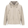 thumbnail image 4 of KIHOUT Men's Waterproof Shell Jacket Windbreaker Hooded Solid Color Rain Coat for Outdoor Hiking Climbing Traveling, 4 of 9