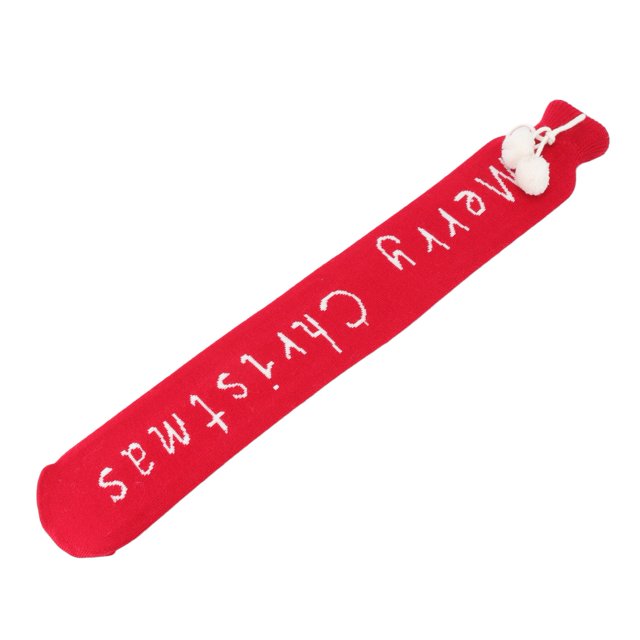 Long Rubber Hot Water Bottle, Long Hot Water Bag 2000ML Heat Retention 72cm Detachable Leakproof Fast Heat Transfer For Bed Red Christmas,Gray Snowflake,Red Snowflake,Grey