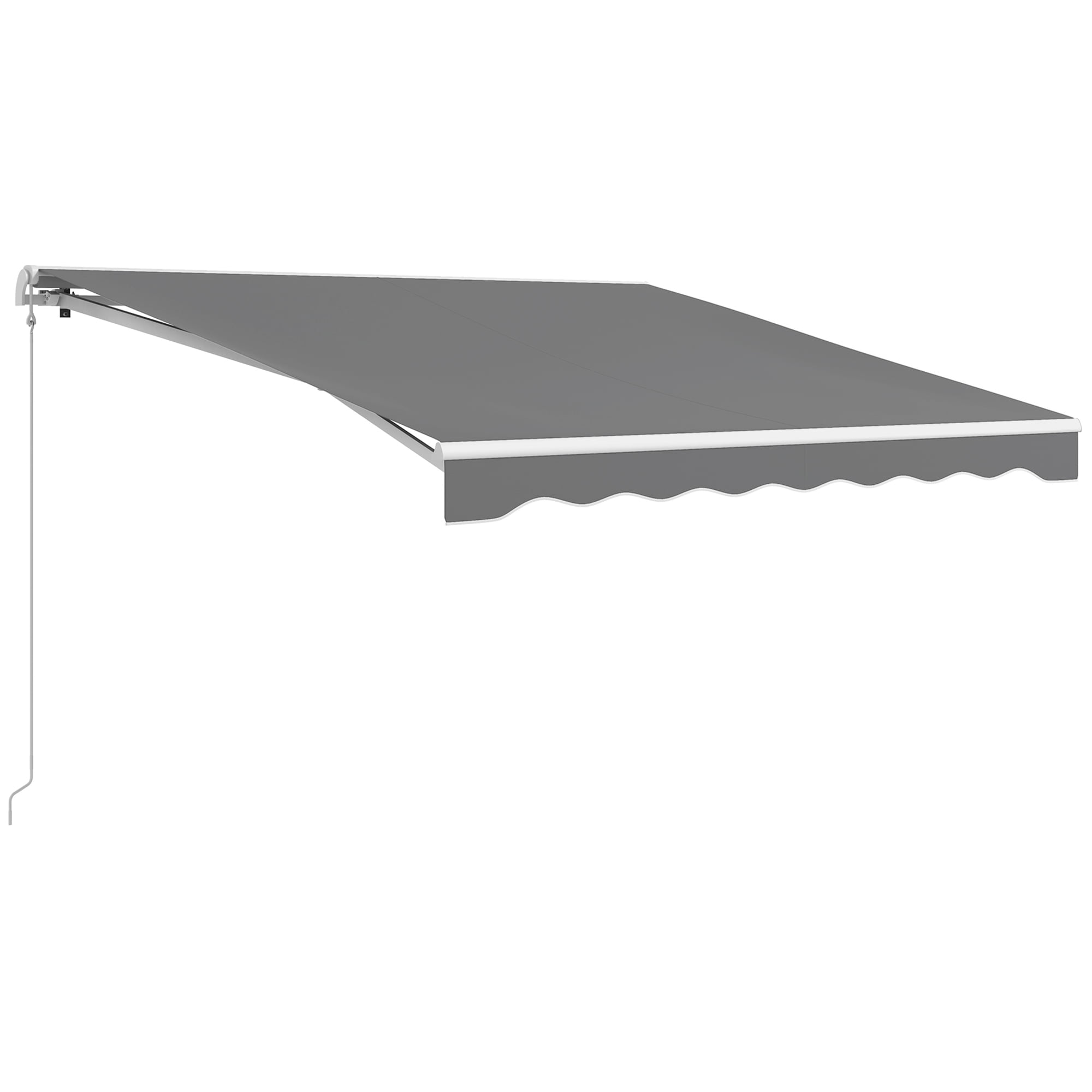 Outsunny Auvent Rétractable Électrique 10 Pieds x 8 Pieds avec Télécommande, Gris