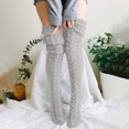 thumbnail image 3 of Jsaierl Womens Cable Knitted High Boot Socks Solid Color Extra Long Socks Winter Over Knee Stockings Leg Warmers, 3 of 5