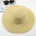 thumbnail image 3 of WZXFASHION Summer Solid Color Fashion Rhinestone14cm Oversized Sun Hat Ladies Beach Hat Travel Foldable Hat Clothing Shoes & Accessories White2 One Size, 3 of 3