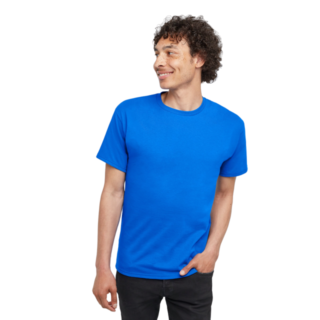 Hanes Mens Essentials Short Sleeve Cotton T-Shirt, 3XL, Deep Royal