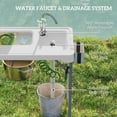 thumbnail image 4 of Outsunny Folding Fish Cleaning Table Camping Table with Sinks Faucet, White, 4 of 10