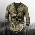 thumbnail image 1 of ORUYROP T-Shirt Rétro Cool à Motif Crâne pour Hommes, Manches Longues, Mode (D,m), 1 of 5