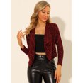 thumbnail image 2 of INSPIRE CHIC Women's Sparkle Long Sleeve Draped Collar Cropped Cardigan, 2 of 6