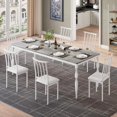 thumbnail image 3 of 71 Inch Rectangular Dining Table for 6, Rustic Farmhouse Kitchen Table with Large Tabletop, Long Wooden Dining Room Table with Heavy Duty Legs, Grey, 3 of 8