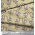 thumbnail image 2 of Soimoi Rayon Fabric Feather,Branch & Sloth Cartoon Print Fabric by The Yard 42 Inch Wide, 2 of 3