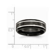 thumbnail image 2 of Mens Chisel 7mm Comfort Fit Black Titanium Wedding Band Ring with Groove, 2 of 6