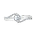 thumbnail image 2 of DGOLD Bague de Mode en Or Blanc 10 Kt avec Diamants Blancs Ronds Torsadés Tourbillonnants (1/4 cttw), 2 of 4