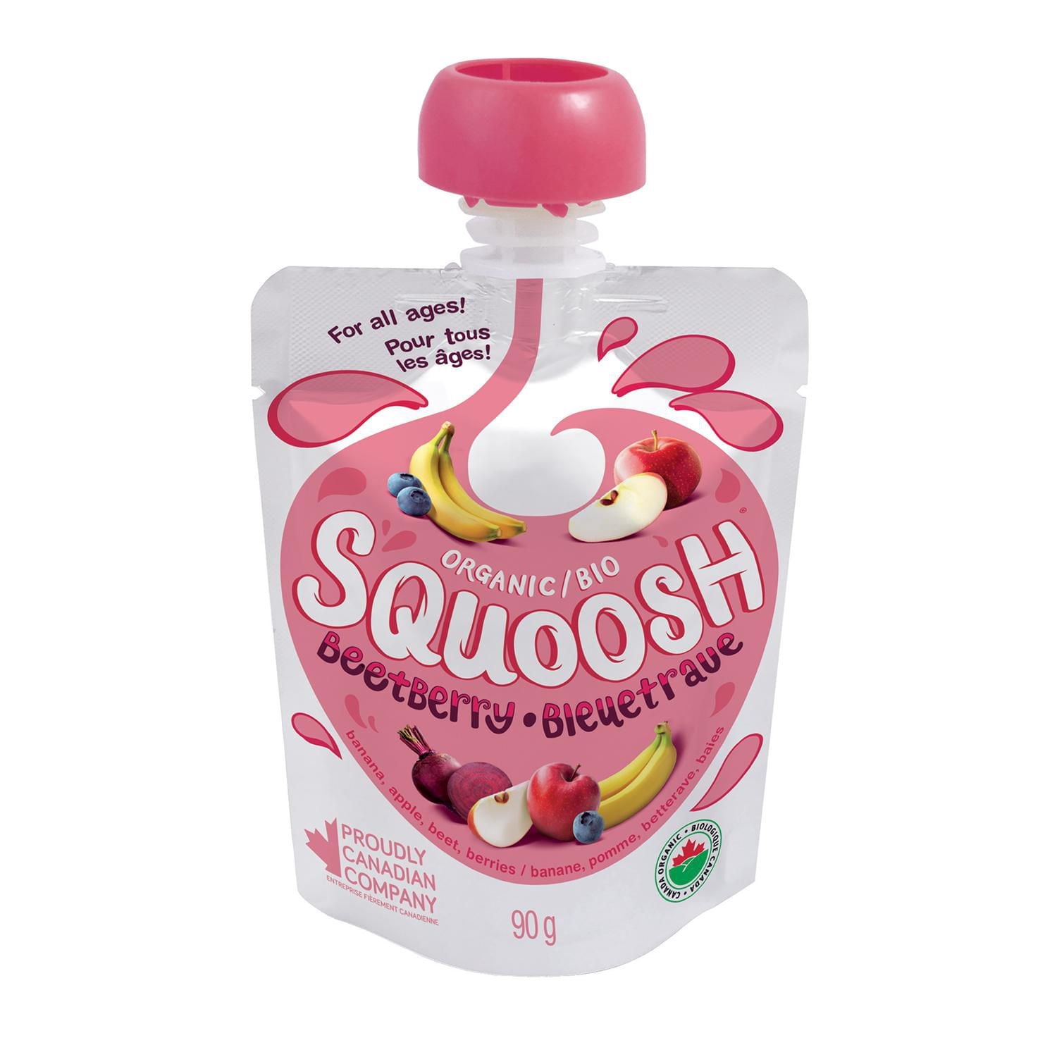 Squoosh Beetberry Organic Kids Snack Pouch – All Ages – 4 Pack