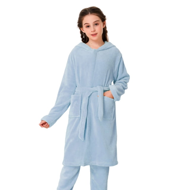 WEAIXIMIUNG Pyjama pour Filles pour l'Automne et l'Hiver Robe Corail pour Bébé Tenue d'Intérieur Peignoir 5-6 Ans