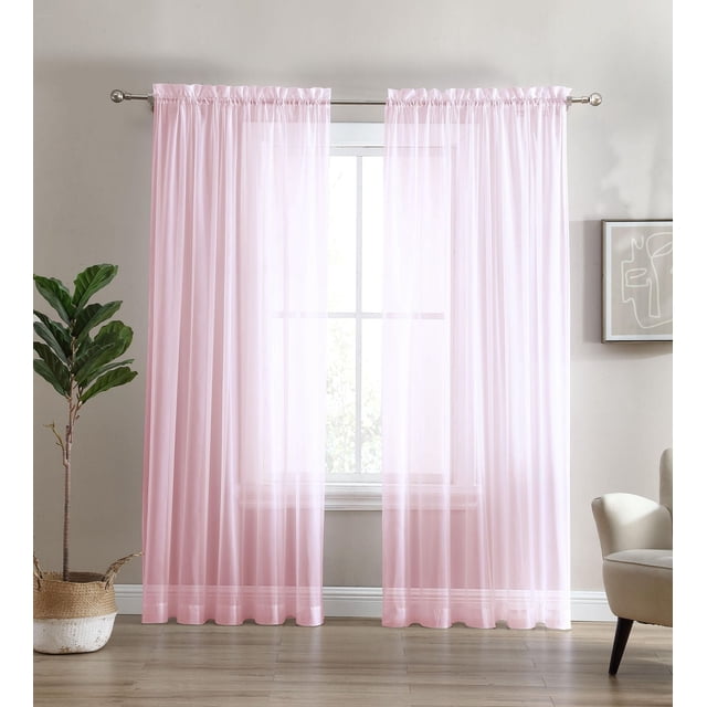 Panneau de fenêtre transparent, rideau - Paquet de 2