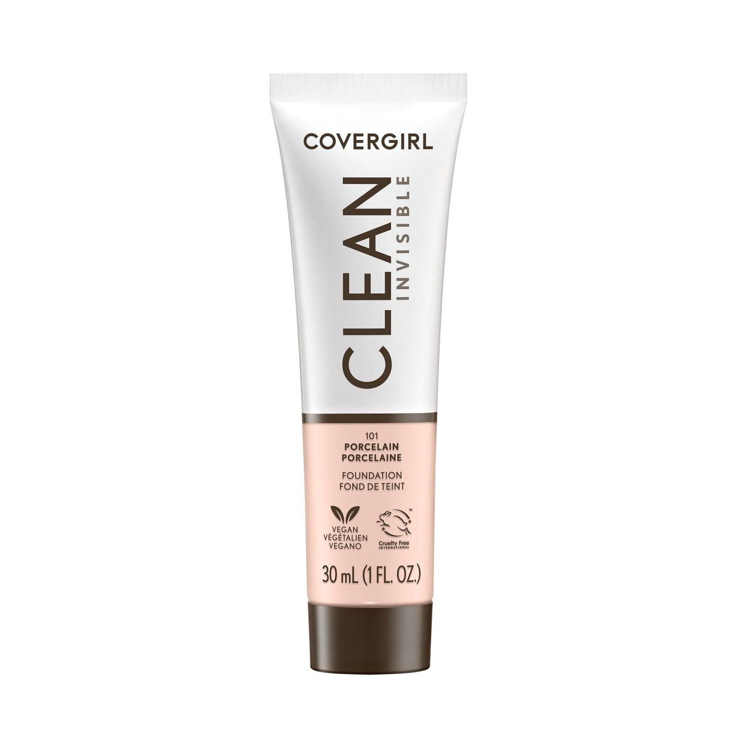 Clean Invisible, Fond de teint, Formule estompable, Couvrance modulable, Léger, Fini naturel, Non comédogène