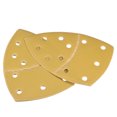 thumbnail image 1 of Unique Bargains 11 Holes Triangle Sandpaper P400 Extra Fine Abrasive 6-Inch Aluminum Oxide Sanding Sheets 5pcs, 1 of 6