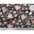 thumbnail image 1 of Soimoi Gray Rayon Fabric Leaves & Magnolia Floral Decor Fabric Printed Yard 42 Inch Wide, 1 of 5