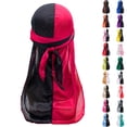thumbnail image 4 of Long Tail Hat Style Double Color Satin Headscarf Cap Elastic Hair Bandana For Hop Fashion And Everyday Wear, 4 of 4