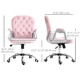 thumbnail image 3 of Vinsetto Office Desk Chair, 360° Swivel Computer Chair, Pink, 3 of 10
