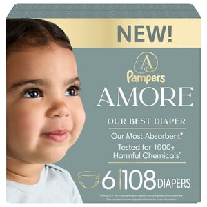 NEW Pampers AMORE, Taille 6, les livres (23-44 livres), 108 Comte, notre meilleure couche