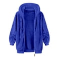 thumbnail image 4 of TIMIFIS Blue Men's Heavyweight Fuzzy Sweatshirt Jacket Zip Up Coat Fashion Fleece Warm Jacket, 4 of 5