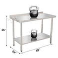 thumbnail image 3 of BeesClover Table en Acier Inoxydable pour Préparation et Travail avec Dosseret, Table de Cuisine Robuste avec Tablette et Pied Réglables pour Restaurant, Maison et Hôtel, 3 of 6