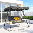 thumbnail image 3 of Outsunny 3-Seat Patio Swing Chair with Adjustable Canopy Black, 3 of 10