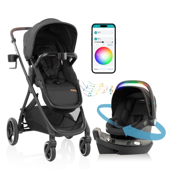 Evenflo Shyft Intuiti Travel System with Revolve180 LiteMax NXT Rotational Infant Car Seat (Car Seat Age 0-2 Years, Stroller 0-5 Years)