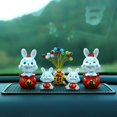 thumbnail image 4 of fastboy Chinese Rabbit Statue Bunny Figurine Craft for Holiday Store Decoration Peace, 4 of 9