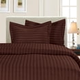 thumbnail image 1 of Mocassi 2-Piece Striped Duvet Cover Set, 1500 Thread Count, Button Closure - Cooling, Breathable Material- Wrinkle, Fade, Stain Resistant, Twin/Twin XL, Brown, 1 of 4