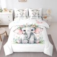 thumbnail image 1 of YST Kawaii Elephant 7-Piece Bedding Comforter Set, Cartoon Animal, Spring Garden Flower, King Size, 1 of 4