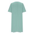 thumbnail image 5 of Swstbby Liquidation d'Économies d'Été! Robe d'Été pour Femmes, Robe Décontractée Ample Mode Rétro en Coton et Lin à Manches Courtes, Col en V, Plissée Vert Menthe G, 5 of 5