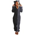 thumbnail image 2 of Combinaison Short Femme à Manches Longues à Capuche Pyjama Combinaison Décontractée d'Hiver Chaude Combinaison de Nuit Femme Combinaison en Liquidation, 2 of 7