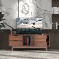 thumbnail image 3 of Gymax TV Stand for TV up to 60'' Media Console Table Storage with Doors Walnut, 3 of 10