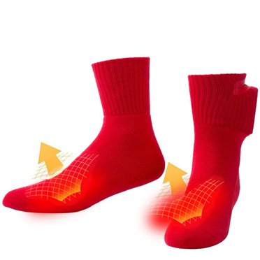 1 Pair Electric Heating Socks for Men Women Removable and Washable Warm Thermal Heated Socks Chargable Foot Warmers with 2500mAh Power Bank,