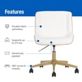 thumbnail image 3 of Mainstays Daphne Office Chair, White Fabric with Camel Faux Leather, 3 of 12