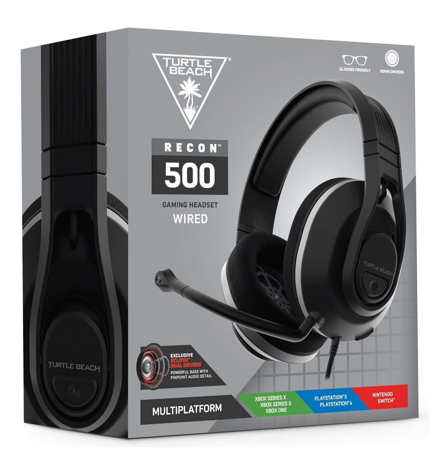 Turtle Beach® Recon™ 500 Black Wired Multiplatform Gaming Headset for Xbox Series X|S, Xbox One, PS5™, PS4™ and Nintendo Switch™