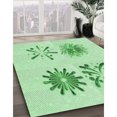 thumbnail image 3 of Ahgly Tapis Rond Lavable en Machine Intérieur Transitionnel Vert Clair, 5 Pieds Rond, 3 of 7