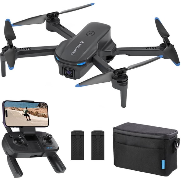 SNAPTAIN E20 FPV Drone with 2.7k QHD Camera Live Video, Brushless Motor with Remote Controller for Adult - Gray