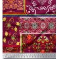 thumbnail image 1 of Soimoi Rayon Fabric Floral & Damask Patchwork Print Sewing Fabric Yard 42 Inch Wide, 1 of 3