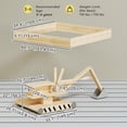 thumbnail image 3 of Qaba Wooden Sandbox with Digger, Outdoor Kids Sandbox with 360° Seat, 3 of 10
