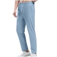 thumbnail image 2 of EOYWHK Pantalon Homme Séchage Rapide Extensible Taille Élastique Pantalon de Costume Protection Solaire Respirant Jambe Droite Randonnée Course Pêche Liquidation, 2 of 6