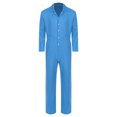 thumbnail image 4 of TiaoBug Combinaison une Pièce Unisexe pour Hommes à Manches Longues, Uniforme, Salopette, Bleu G, 4 of 6