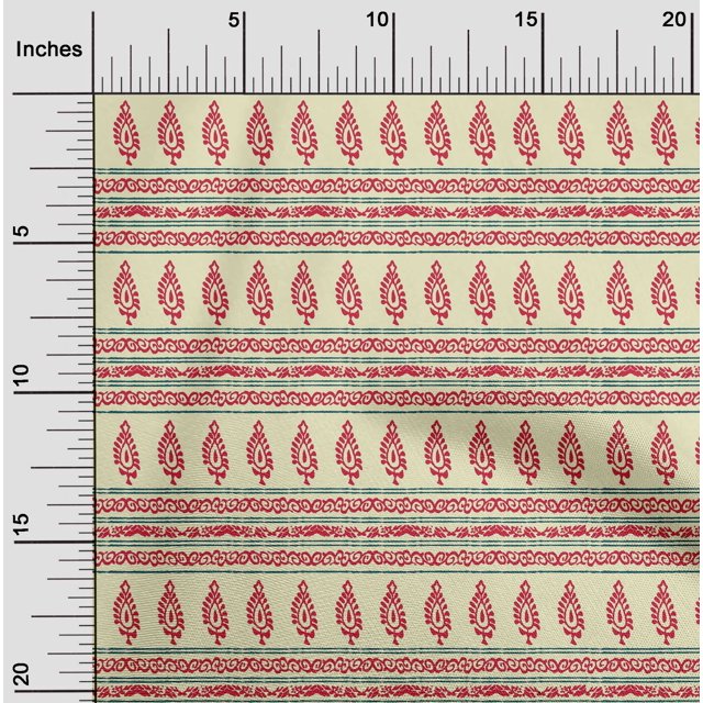 oneOone Polyester Lycra Fabric Stripe|Swirl & Floral Block Print Sewing Fabric BTY 56 Inch Wide