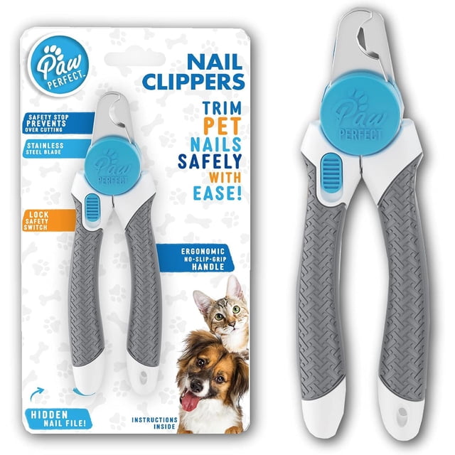 Paw Perfect Stainless Steel Safety Guard Easy Clean Nail Clippers for Dogs and Cats