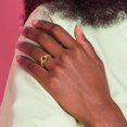 thumbnail image 2 of Diamond2Deal 14k Bague Triangle en Or Jaune Rhodolite pour Femmes Taille - 7, 2 of 2