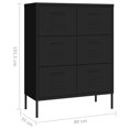 thumbnail image 4 of vidaXL Armoire à Tiroirs Noire 80x35x101,5 cm Acier, 4 of 5